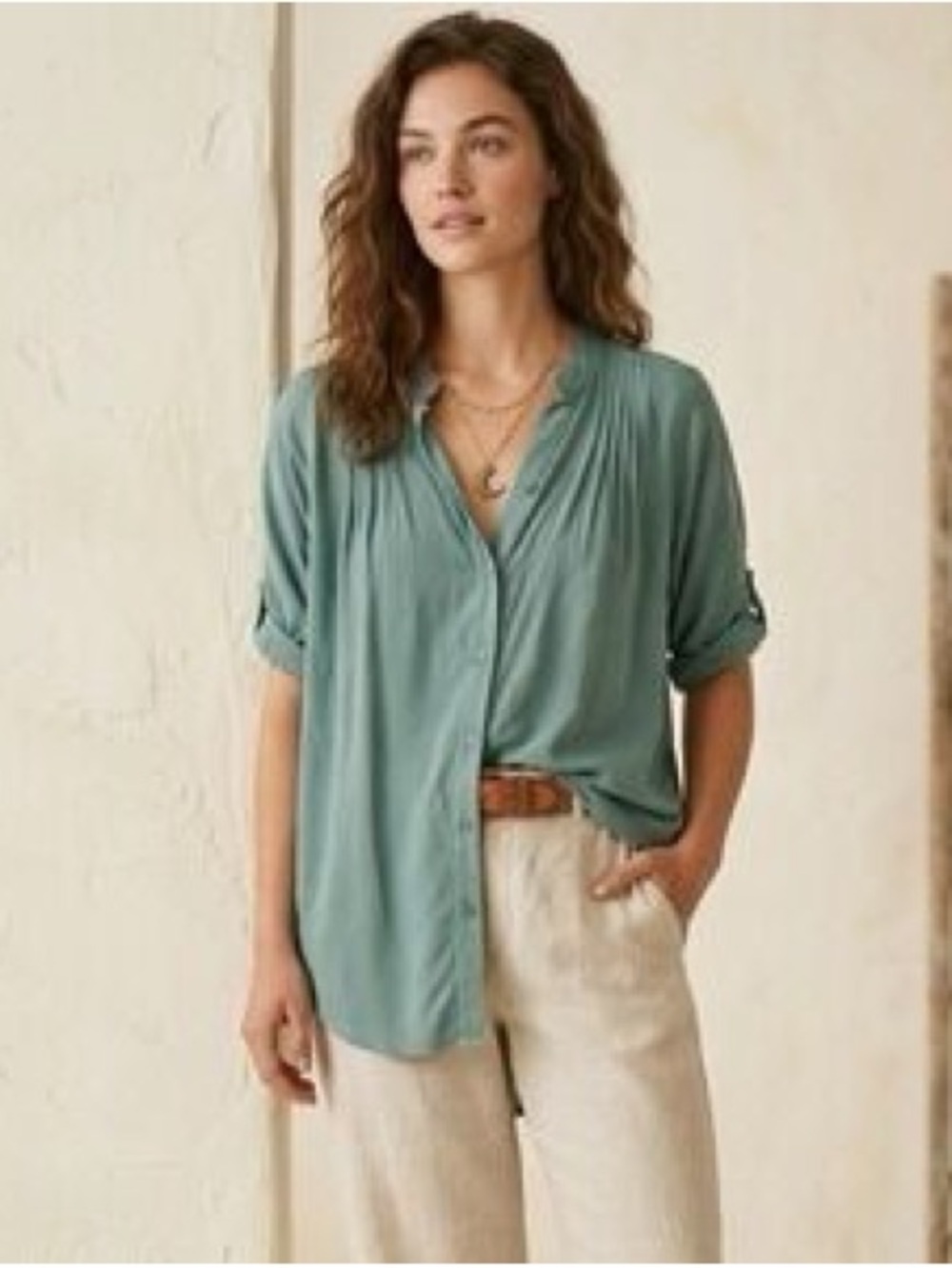 Maeve Silk Button-Down Blouse Sz M